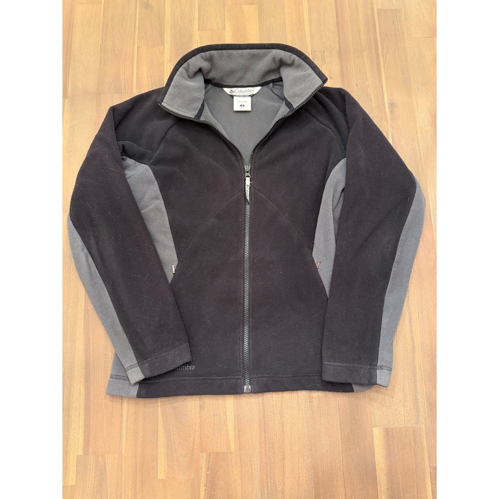 Columbia Fleece Jacket Full Zip‎ Black Gray Women's Size S Outdoor Casual